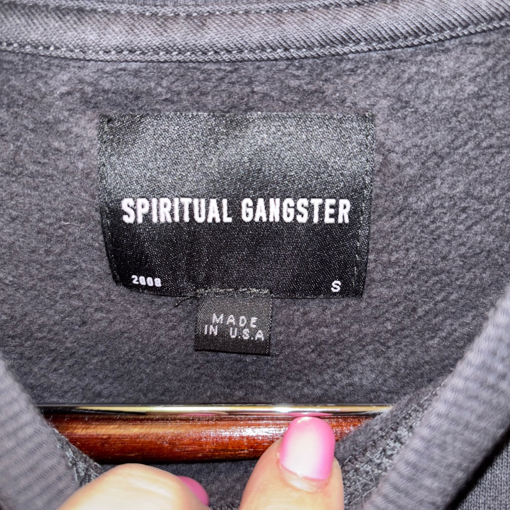 Nwt Spiritual Gangster Classic Monogram Crew Sweatshirt Minimalist Vintage Black — image 3 of 5